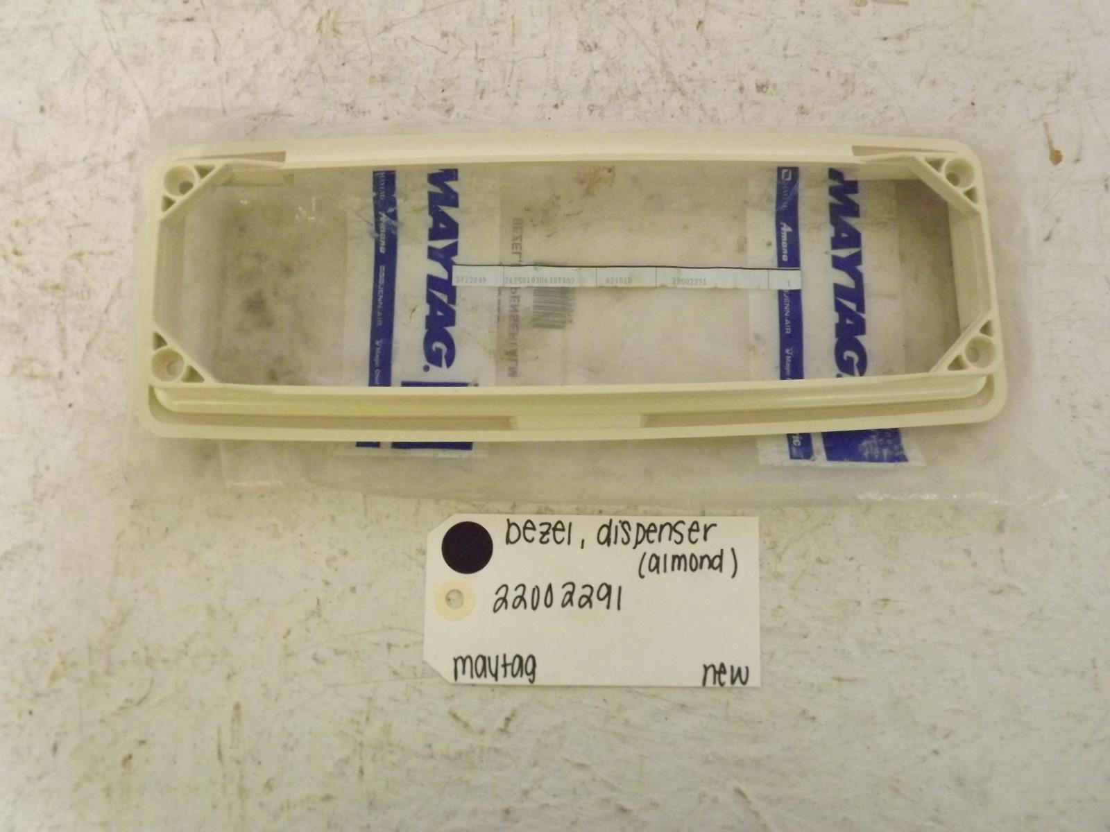 Maytag Washer 22002291 Dispenser Bezel (Almond) New Maytag Washer 22002291 Dispenser Bezel (Almond) New